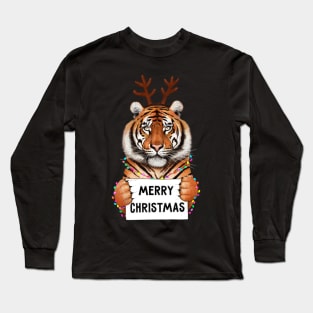 Tiger in Christmas Long Sleeve T-Shirt